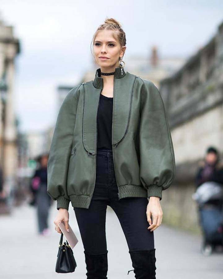 green jacket outfit