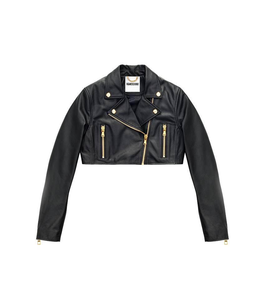 h&m moschino leather jacket