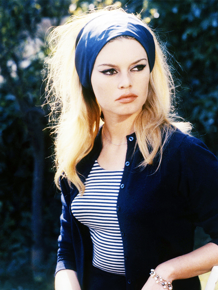 Headband fashion trend: Brigitte Bardot wearing a classic black headband