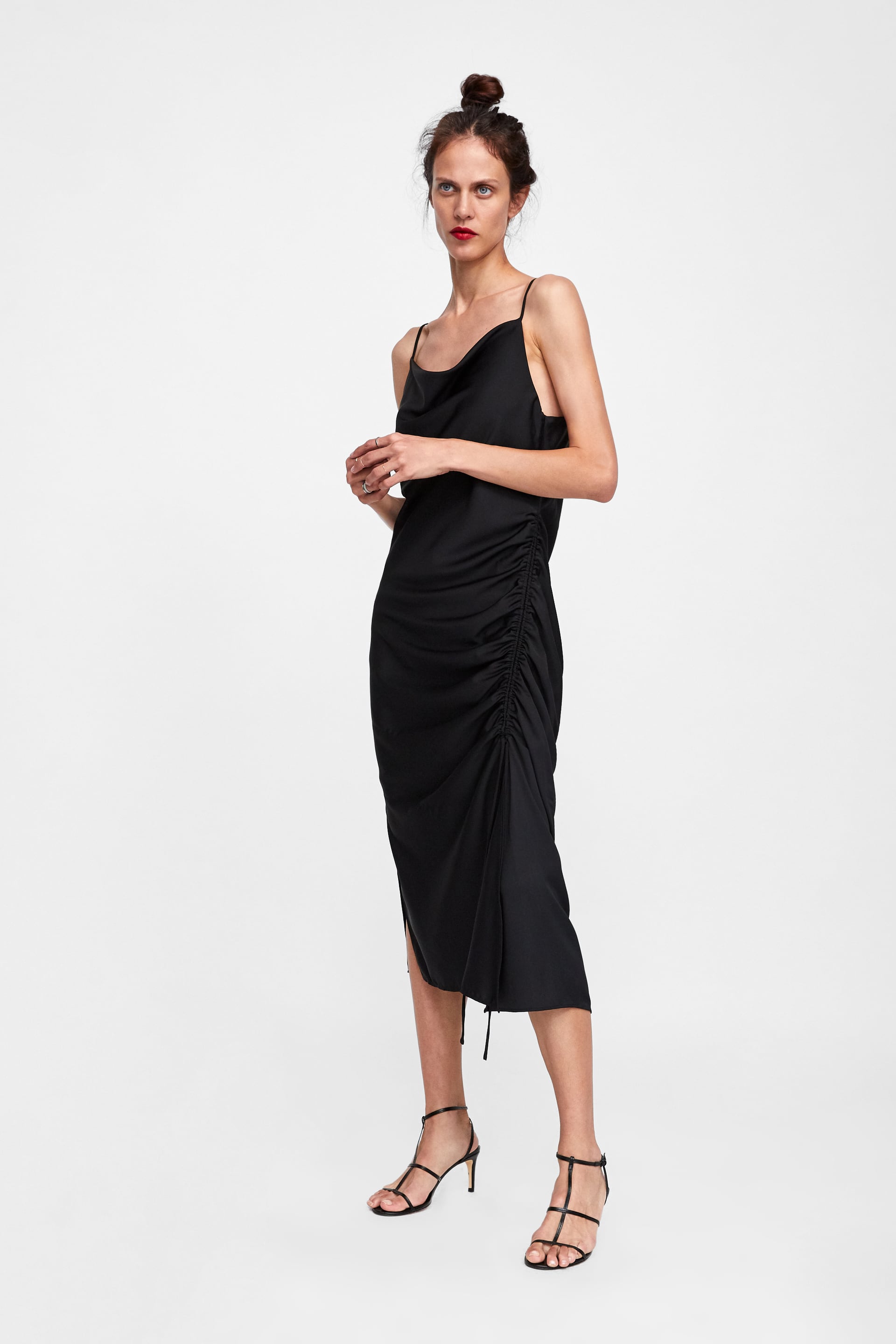 black silk dress zara