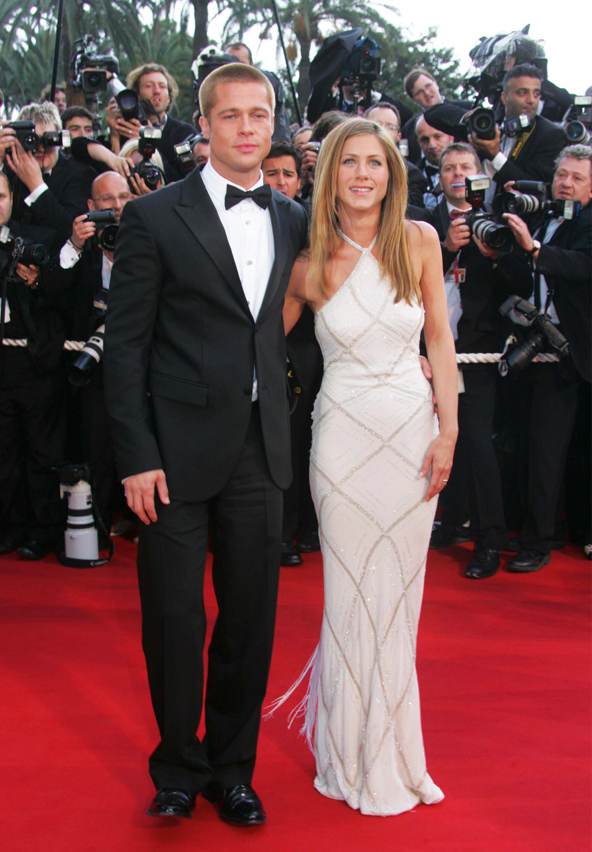 Jennifer Aniston Style: With then-husband Brad Pitt at the Oscars.
