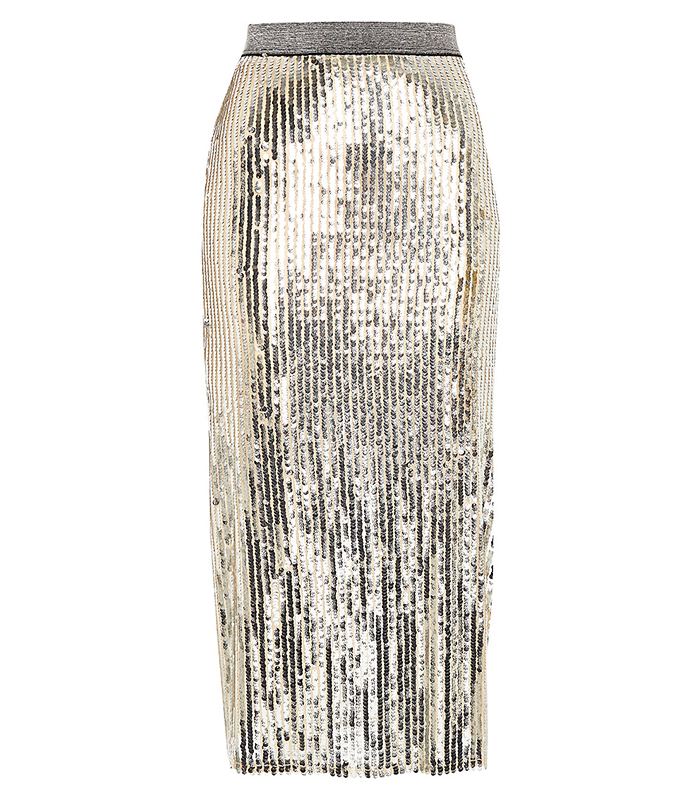silver sequin skirt zara