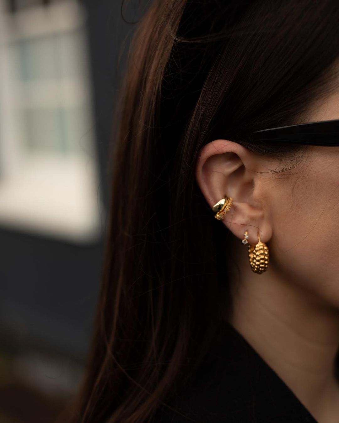 X Gold Threader Earrings  Double Piercing  STAC Fine Jewellery