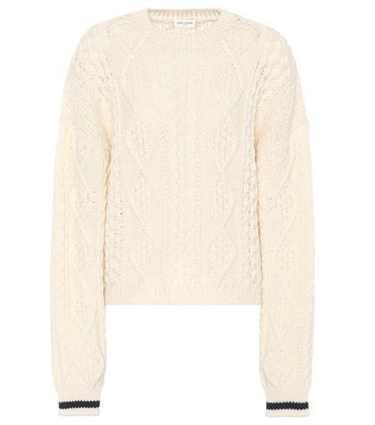 Saint Laurent Wool Cable-Knit Sweater