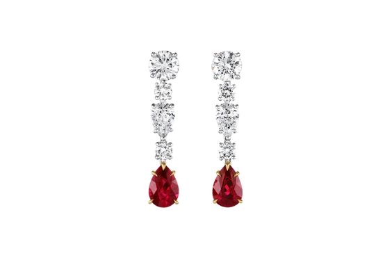 designer jewelry brands with ruby drop earrings