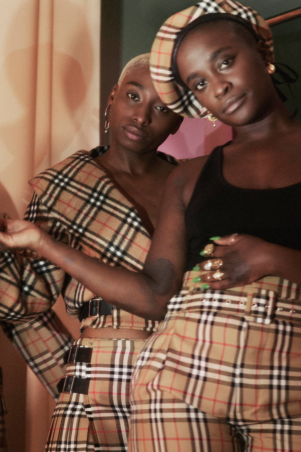 Burberry vintage check: Sistren wearing plaid pieces from the Vivienne Westwood collection