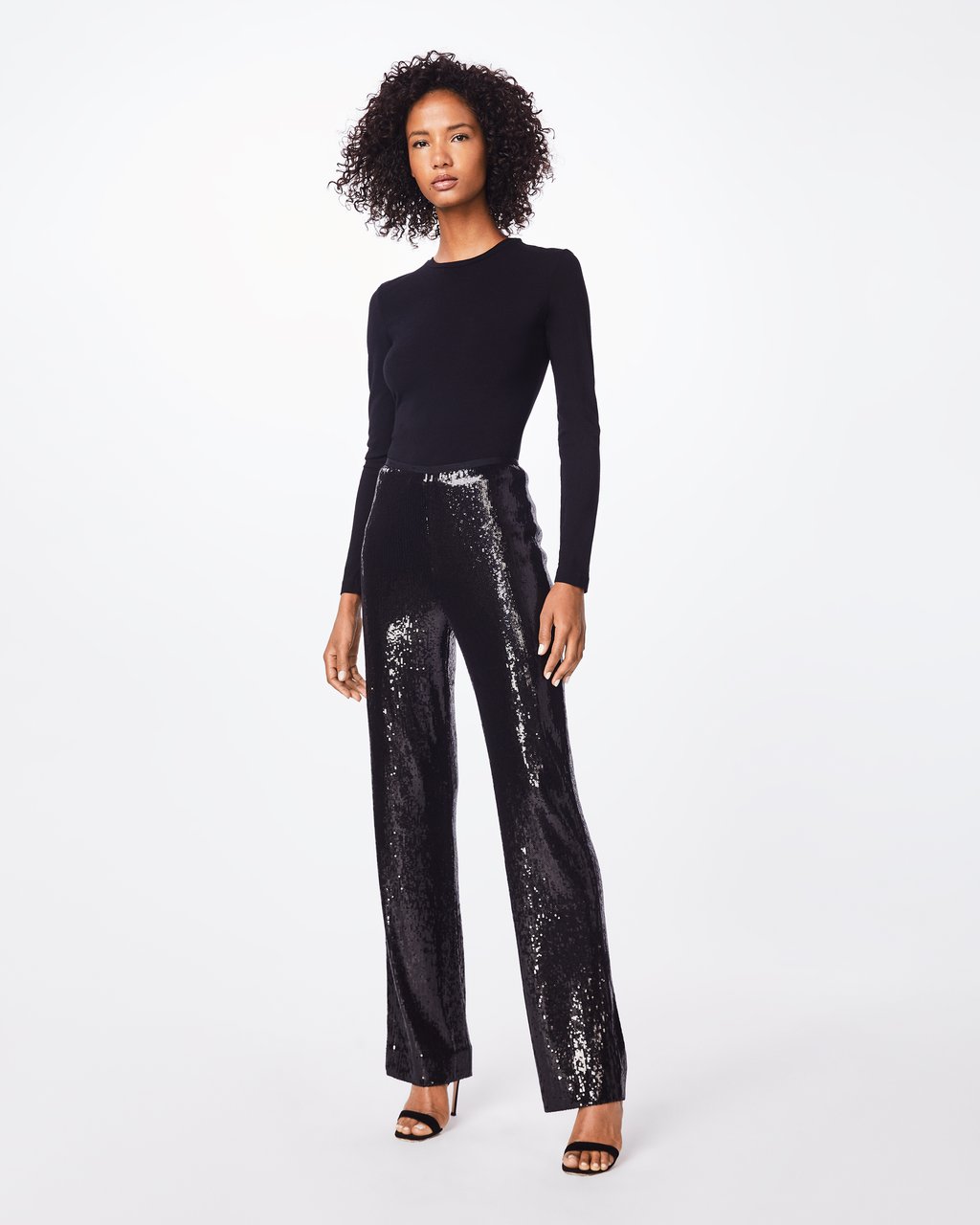 Black Sequins Blazer  Pants Coord Set