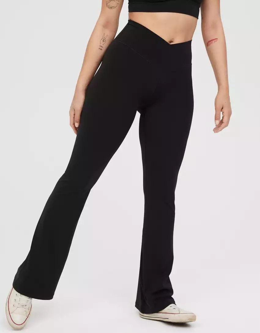 Offline by Aerie Real Me High Waisted Crossover Flare Legging