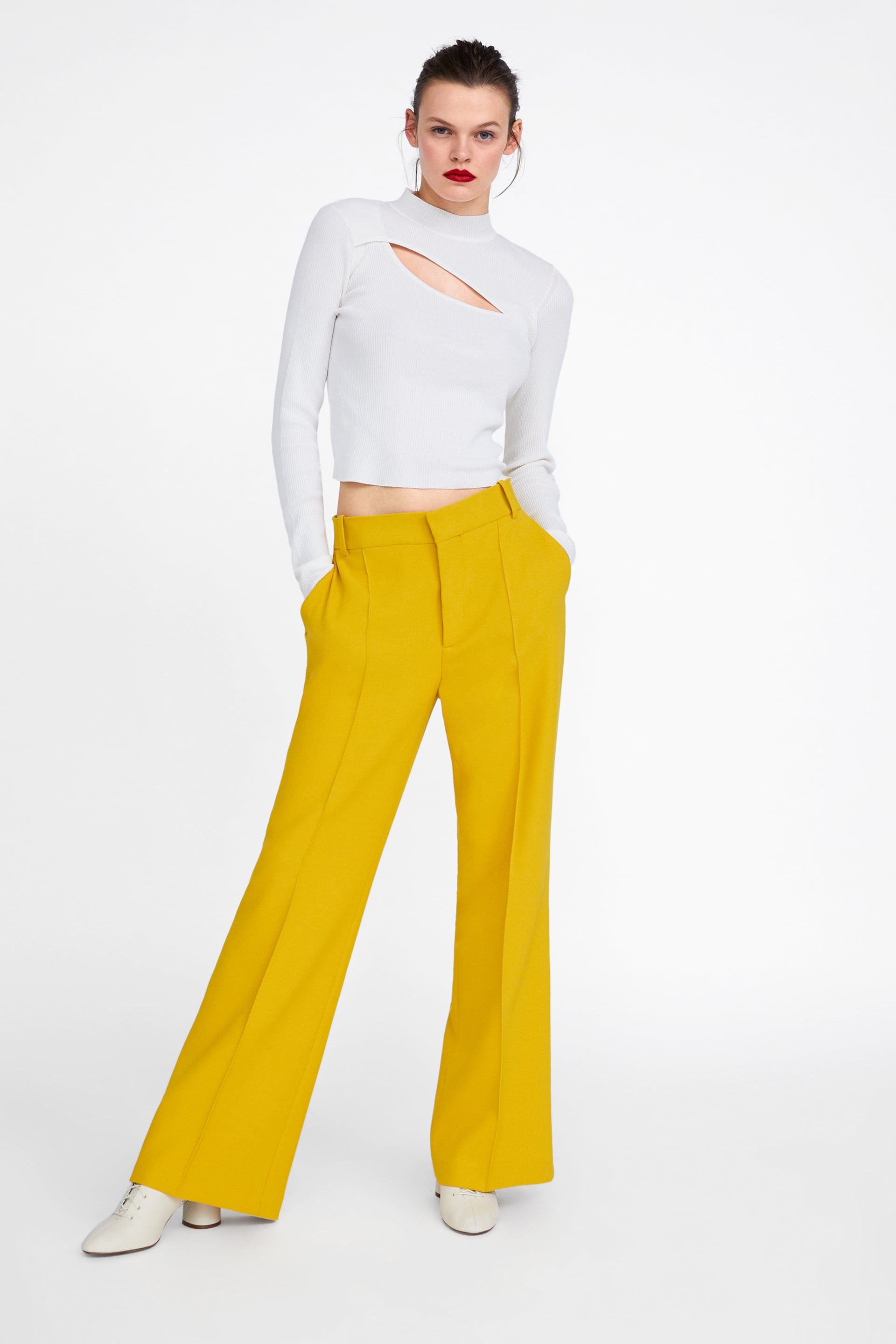 zara yellow pants
