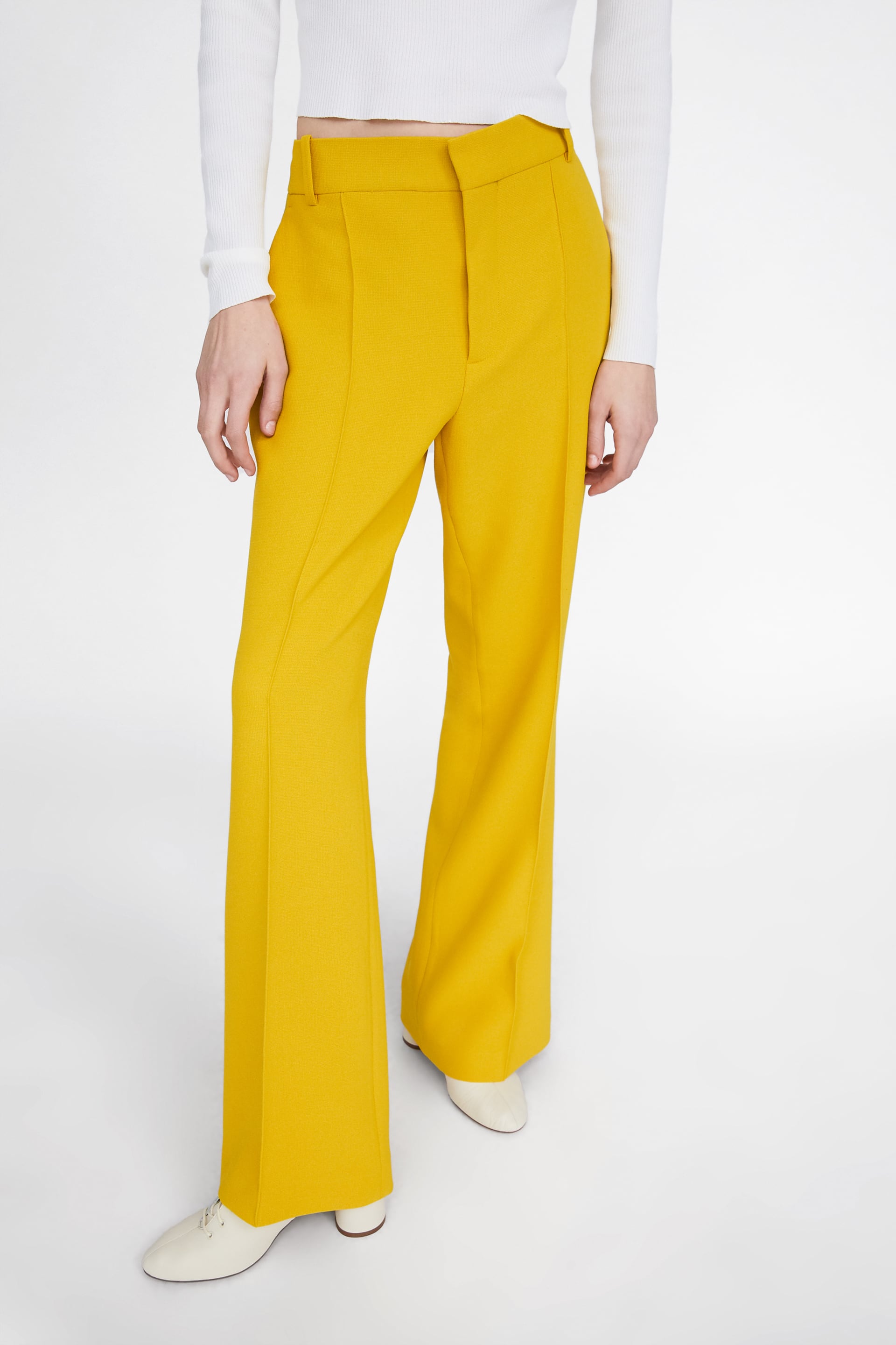 yellow pant suit zara