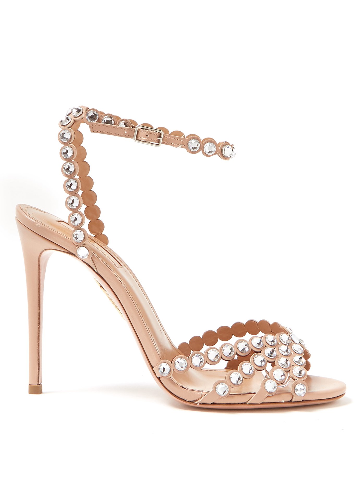 nude crystal shoes