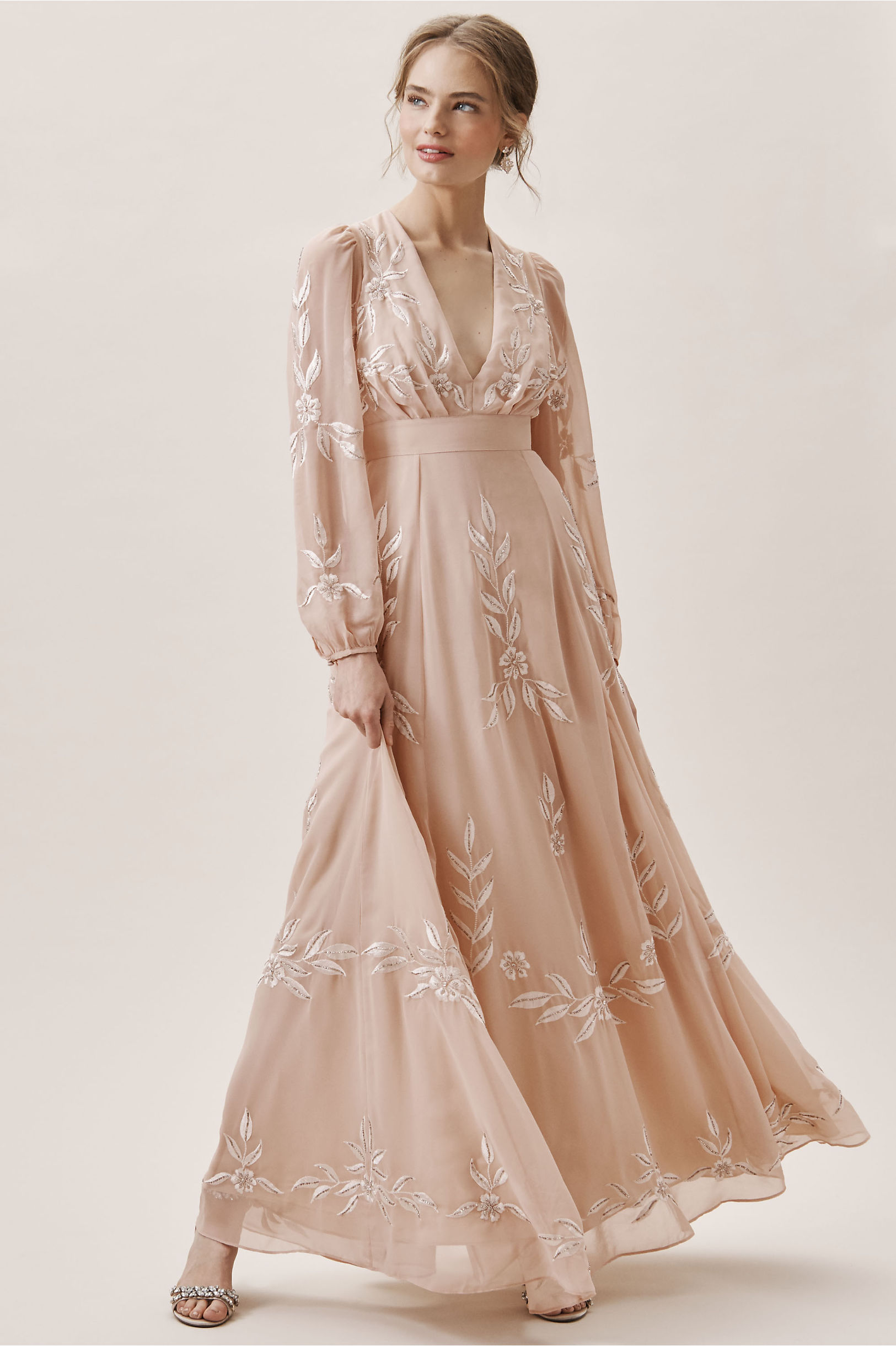 long sleeve boho bridesmaid dresses