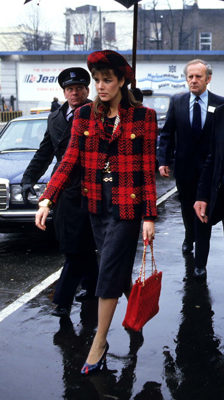 Princes Caroline of Monaco Style: Red Checked Tweed