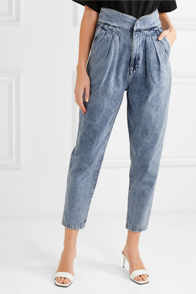 80's style high waisted jeans
