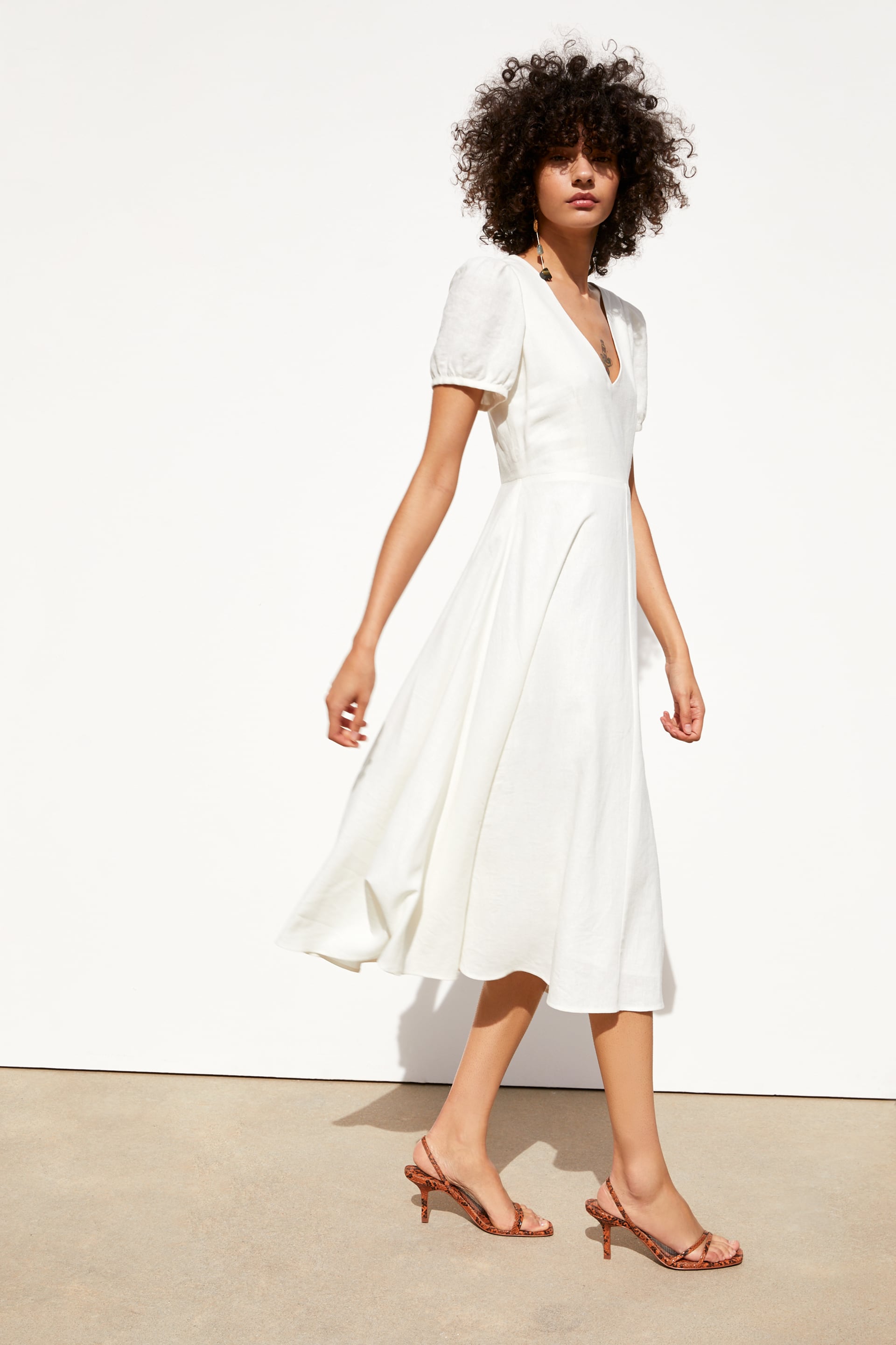 zara basic white dress