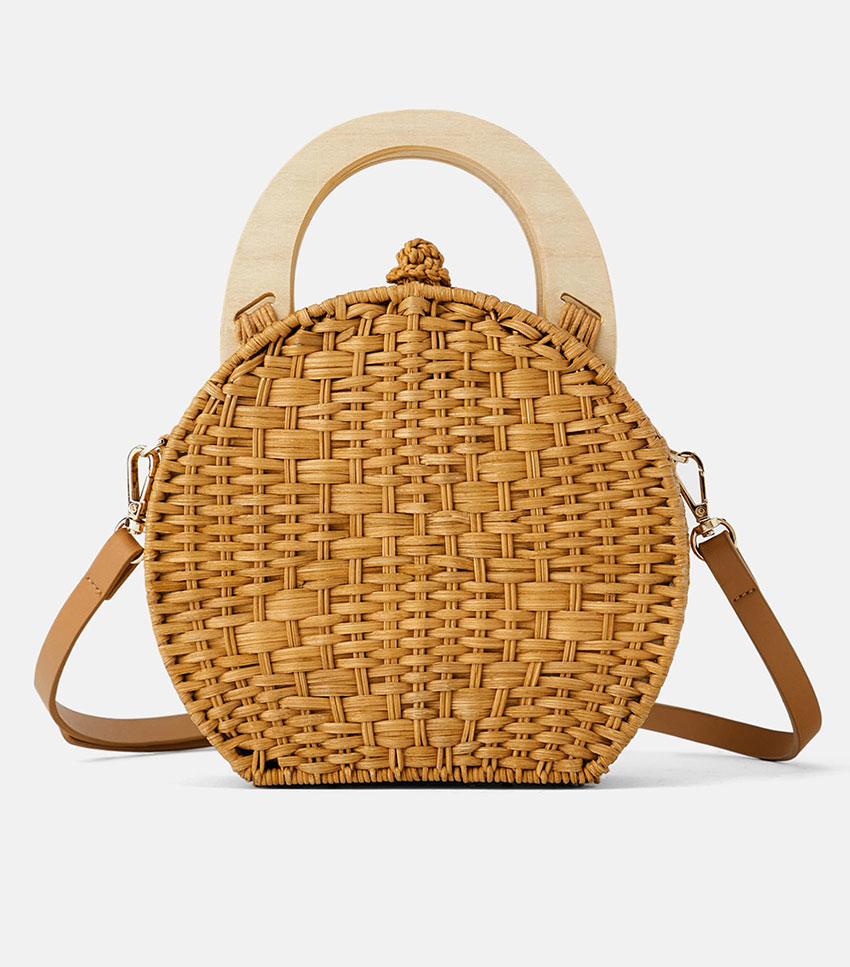 zara wooden handle bag