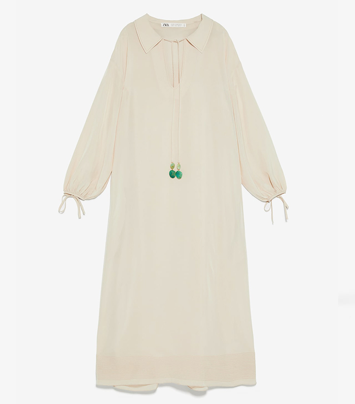 Zara Limited Edition Studio Dress With Beaded Strings