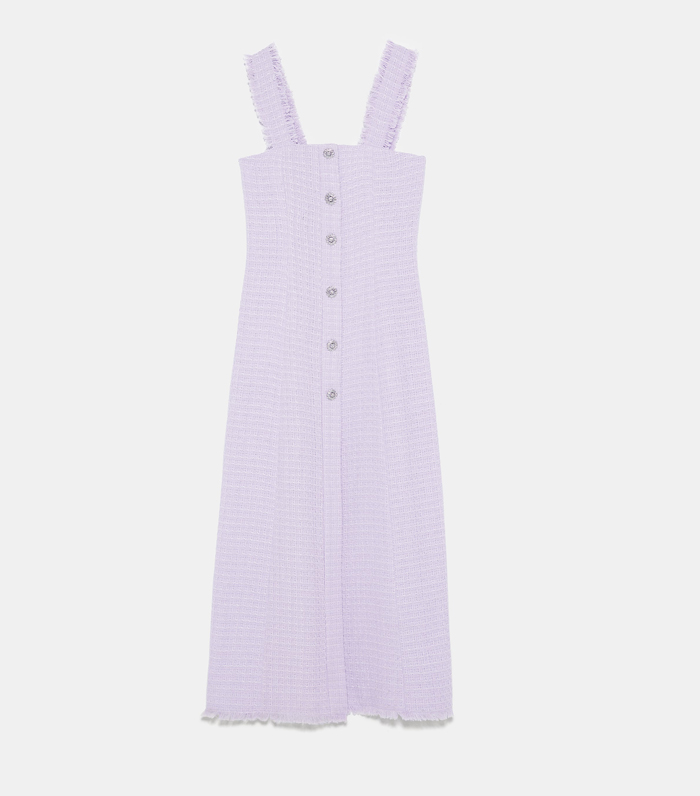 zara lilac tweed dress