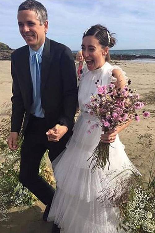Bridal Beach Outfits: Laura Jackson getting married a beach in England.