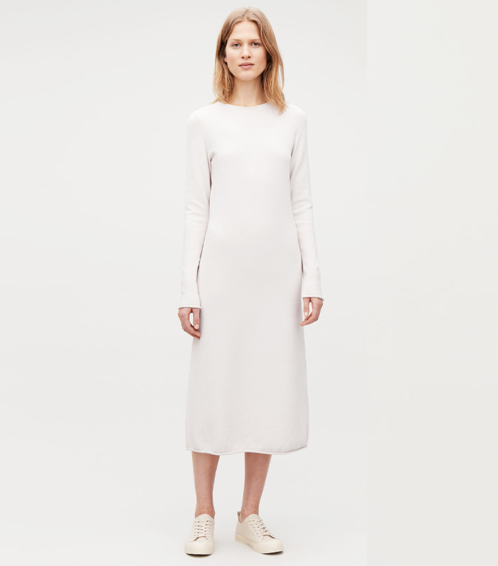 white knit dress zara