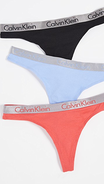 Calvin Klein Underwear Radiant Cotton 3 Pack Thongs