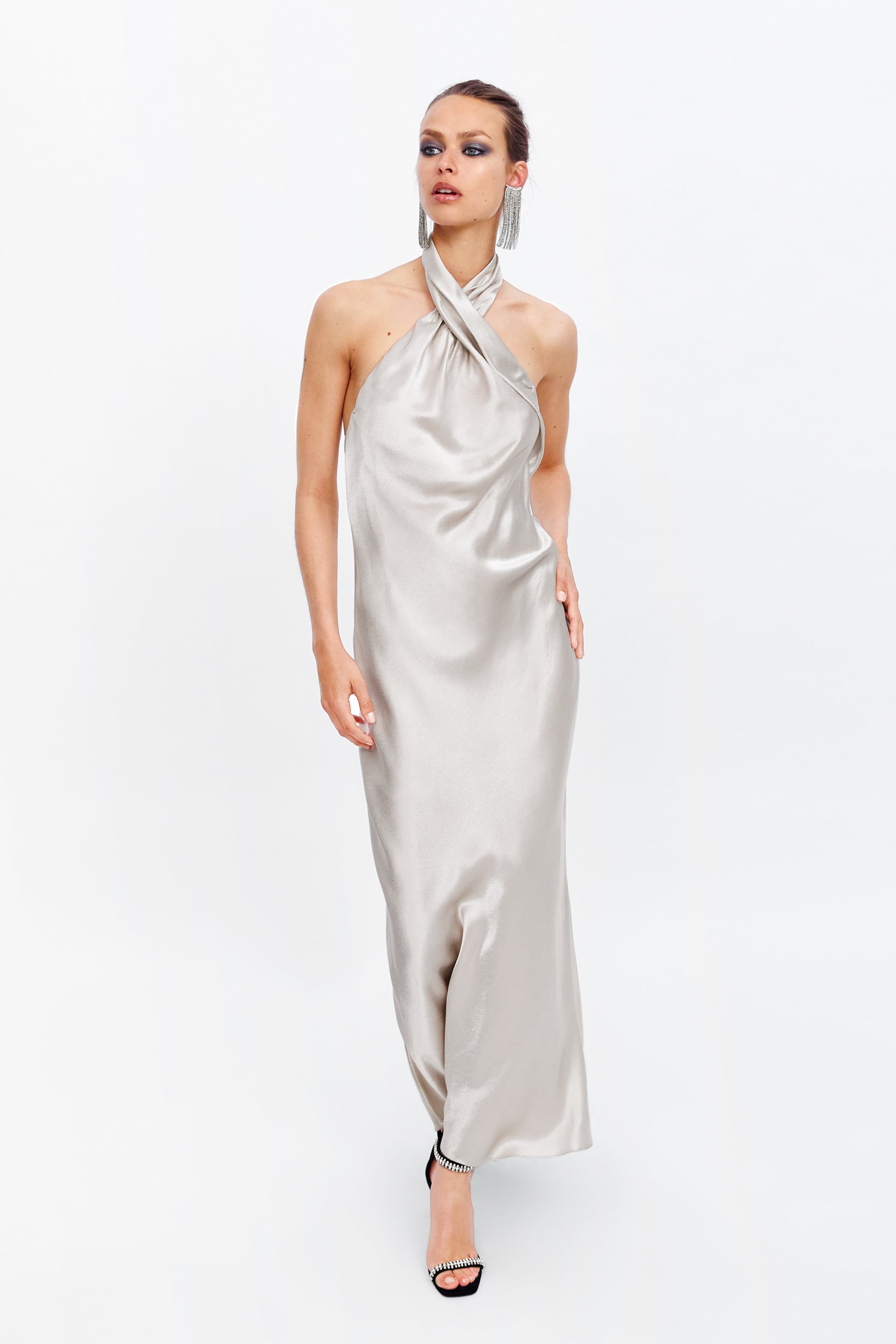silver zara dress