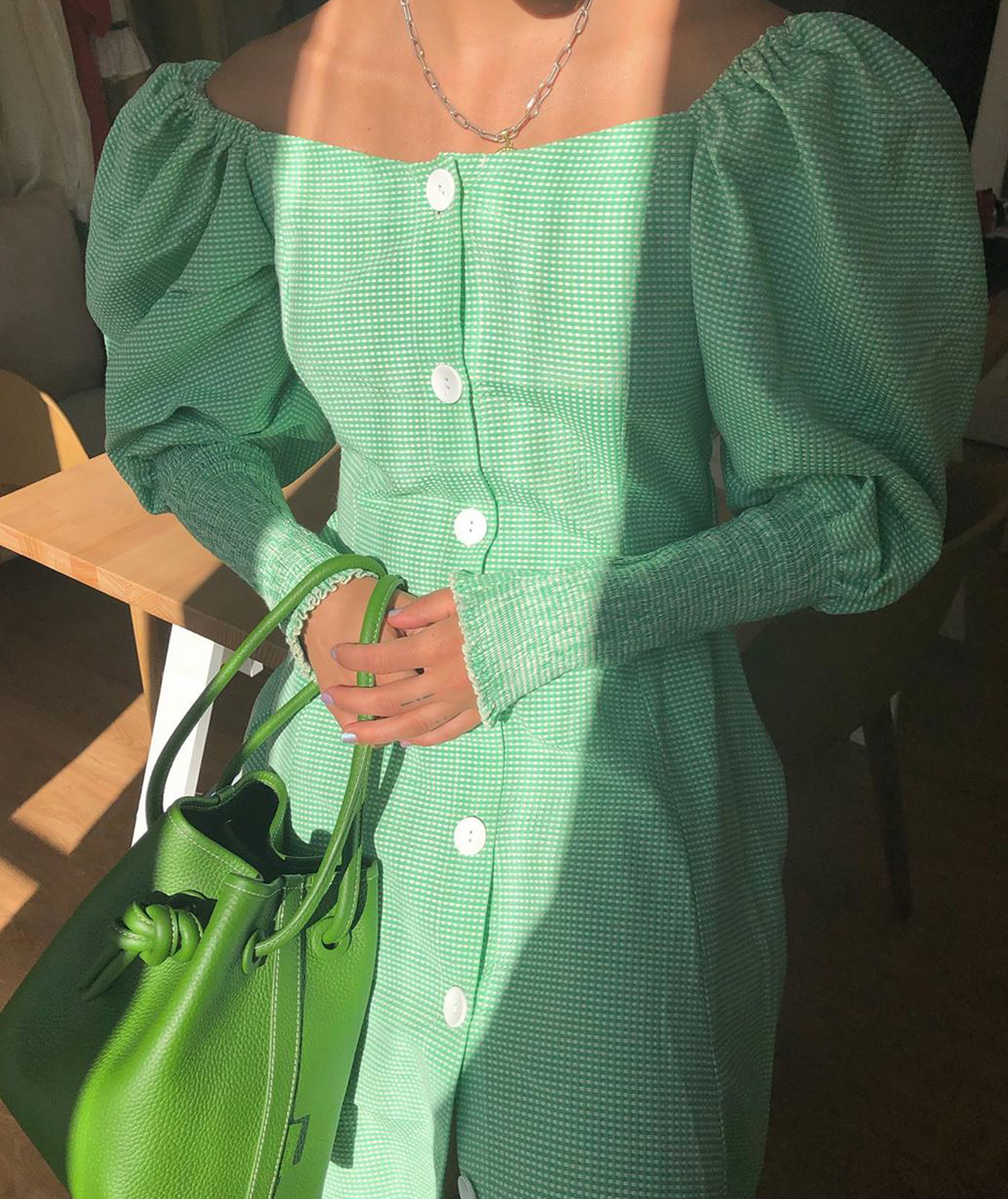 Green gingham trend: