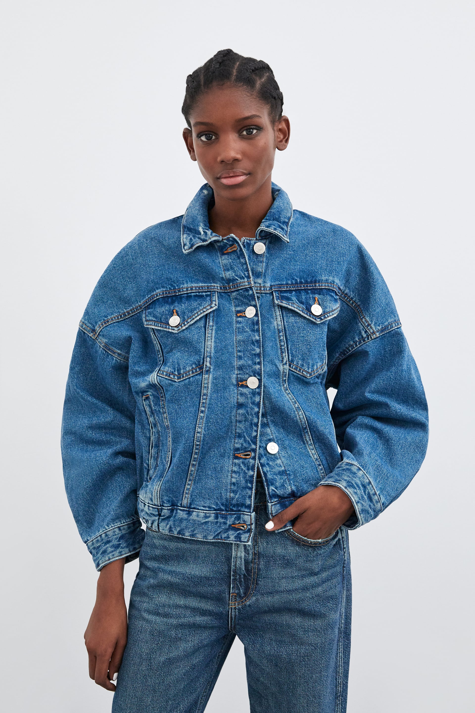 oversized jean jacket zara