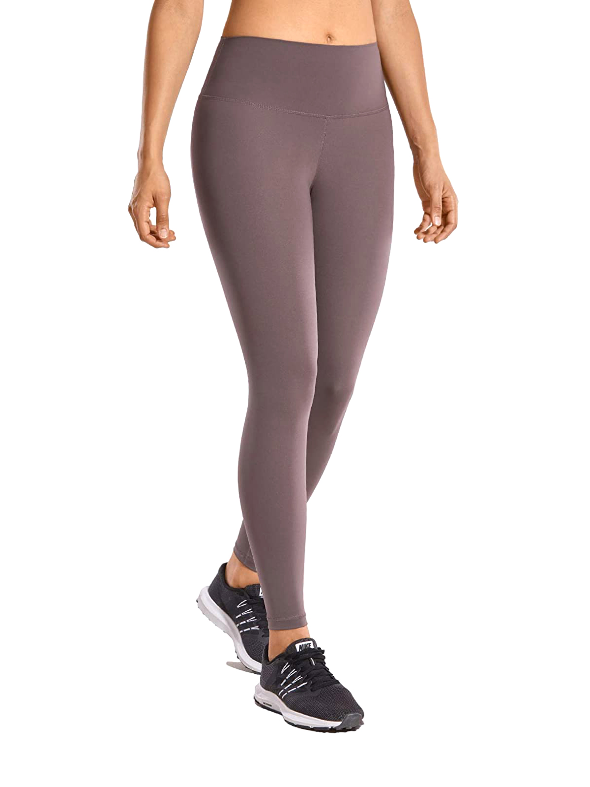 SATINA High Waisted Leggings for Women  Tummy Control & Compression  Waistband (One Size, Brown) at  Women's Clothing store
