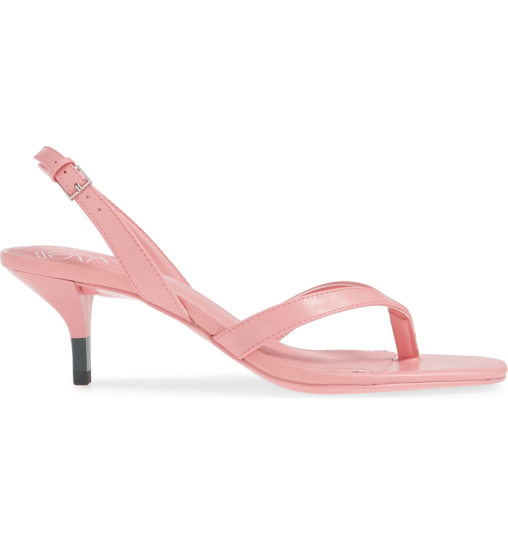 pink strappy kitten heels