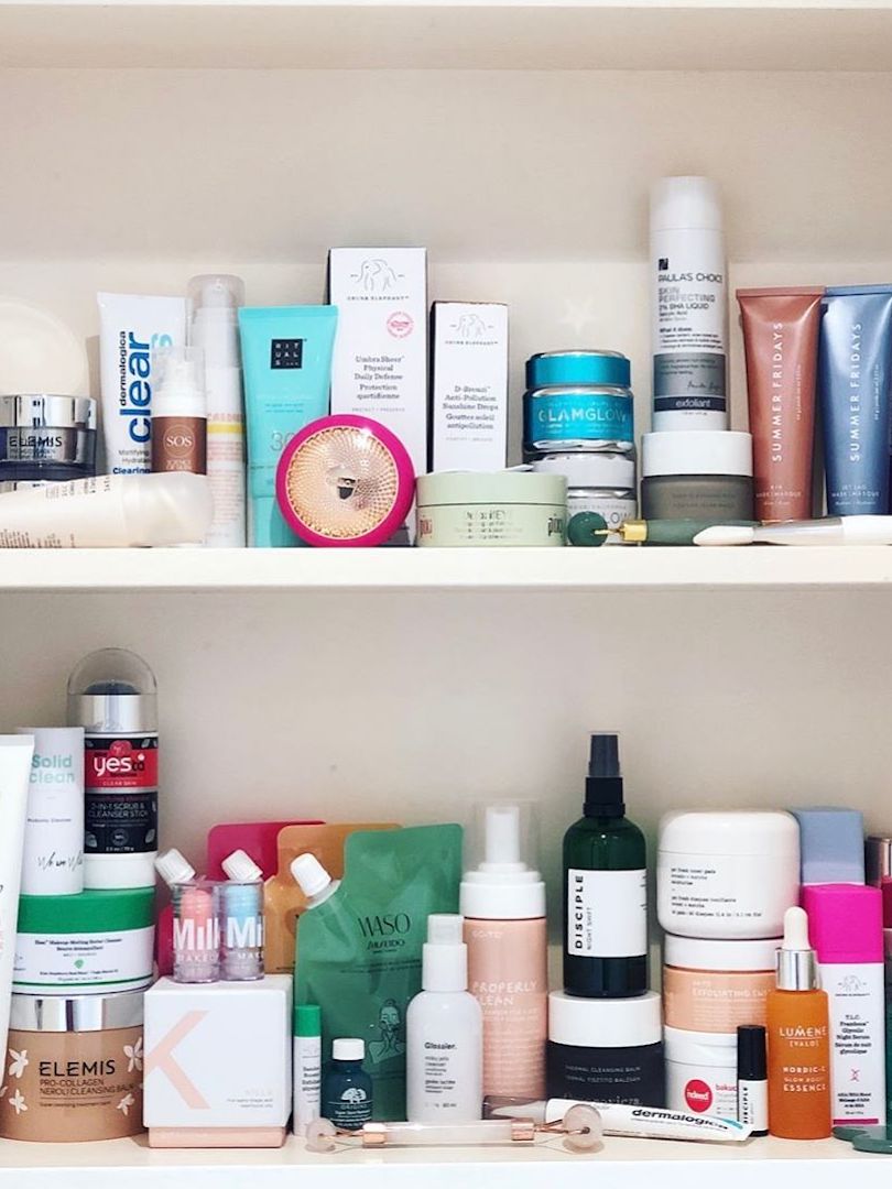 Best skincare routine 30s: Contents of Mica Ricketts skincare cupboard