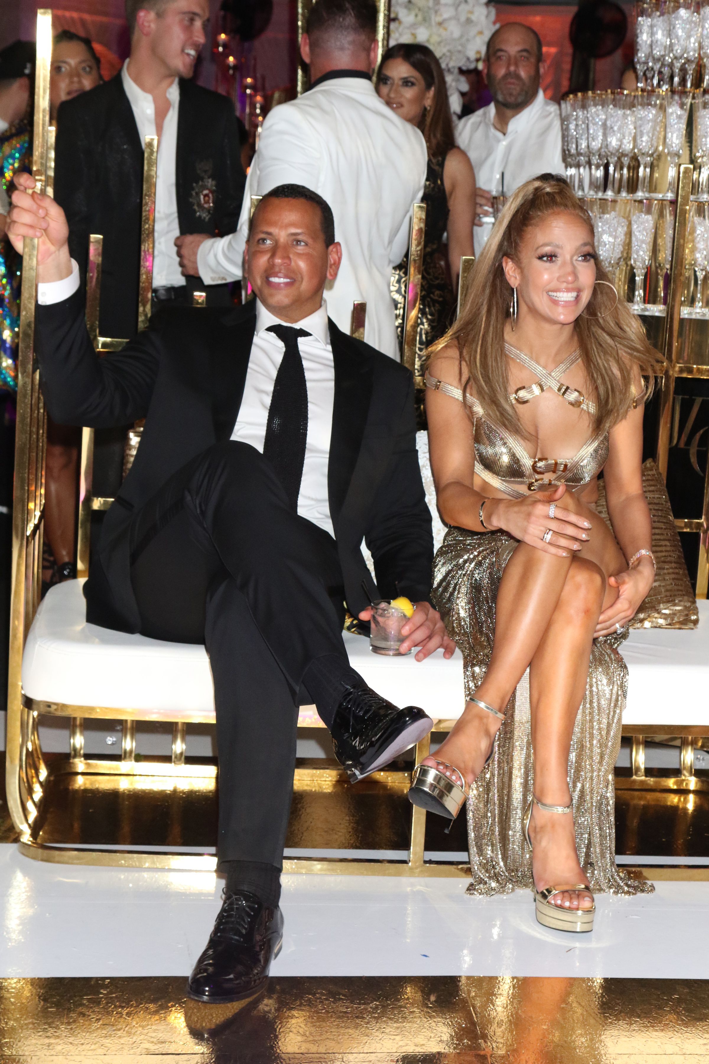 Jlo Wore A Dress With A Hip High Slit For Her 50th Birthday Who What 