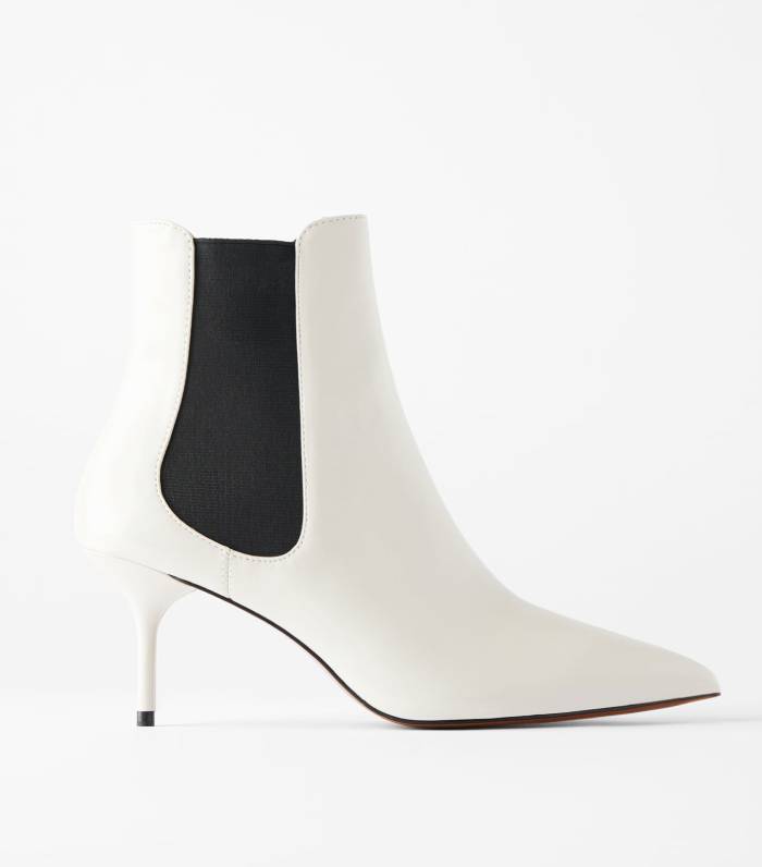zara white leather ankle boots