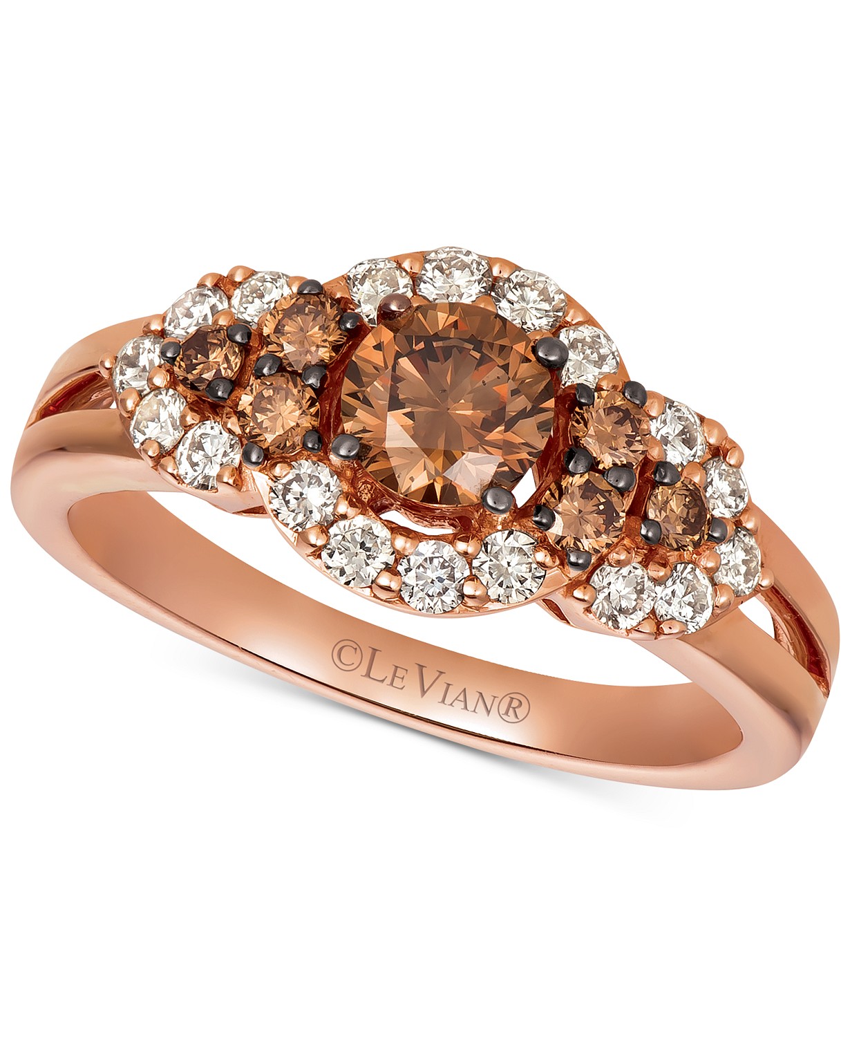 Chocolate Diamond 3.57 Ct 18K Rose Gold Over Wedding Engagement Ring For Women's 