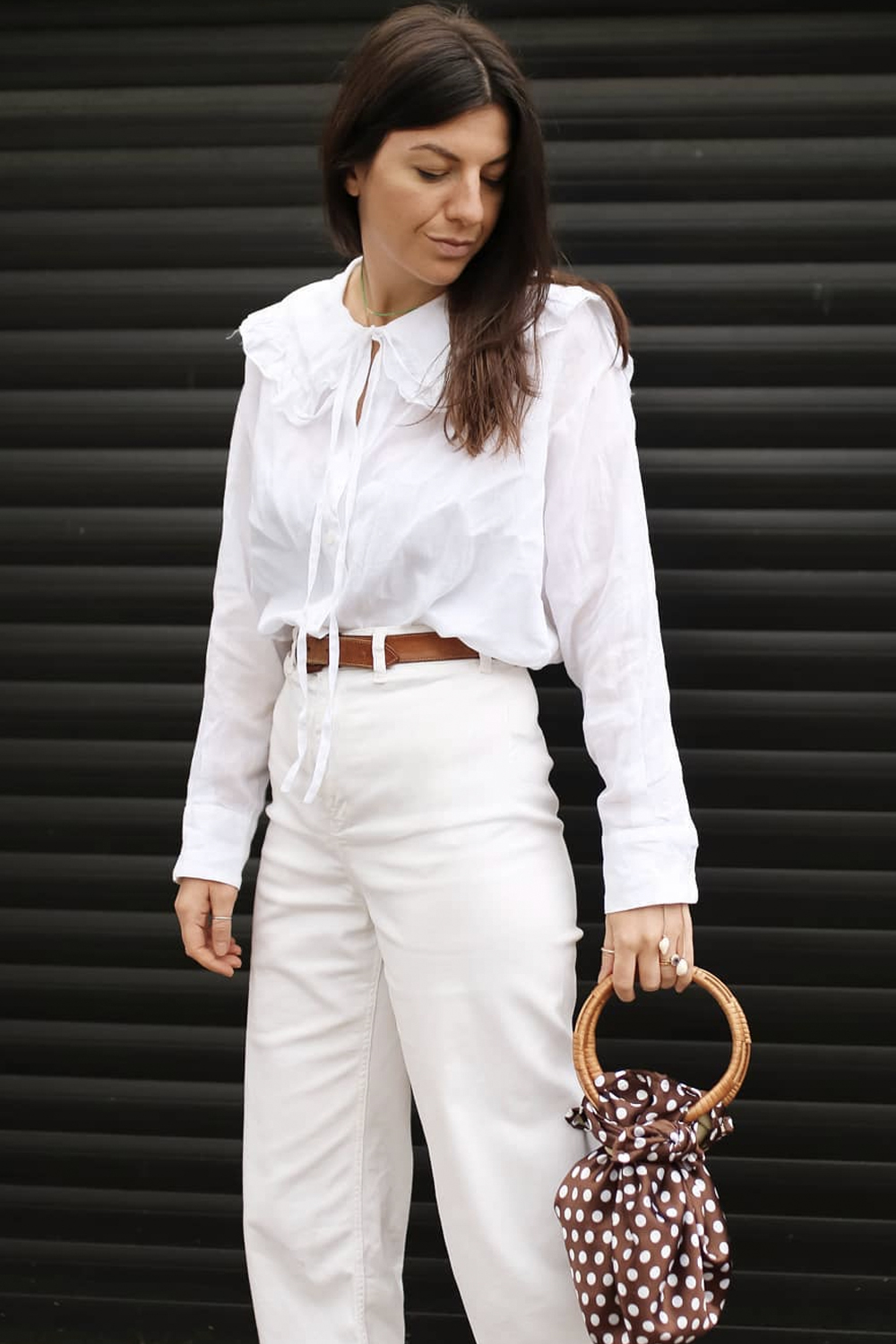 She Blouse Collar natural white casual look Fashion Blouses Blouse Collars 