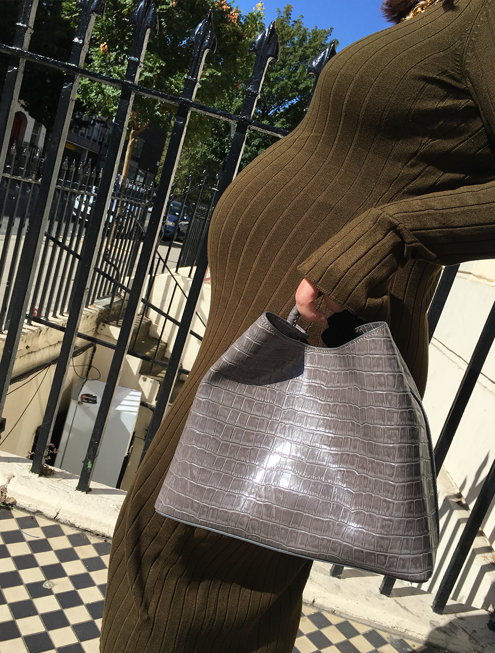 September shopping picks 2019: Hannah Almassi in an H&M dress with an Elleme bag