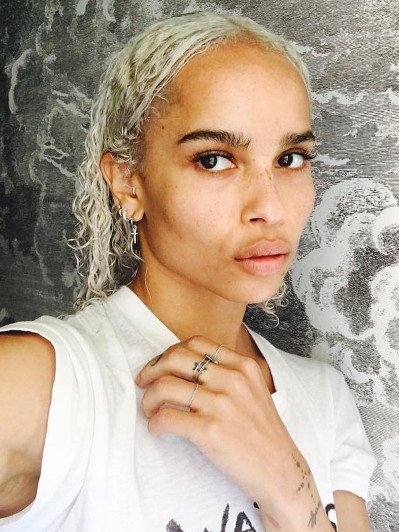 What is hair toner: Zoe Kravitz with bleached blonde hair