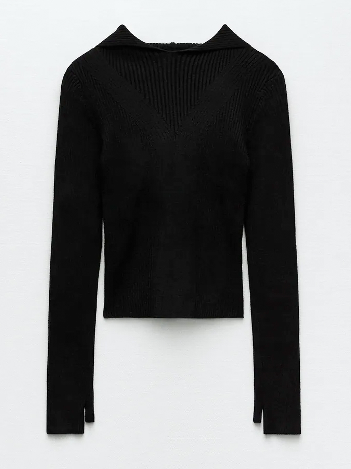 Zara Knit Sweater With Thumb Detail