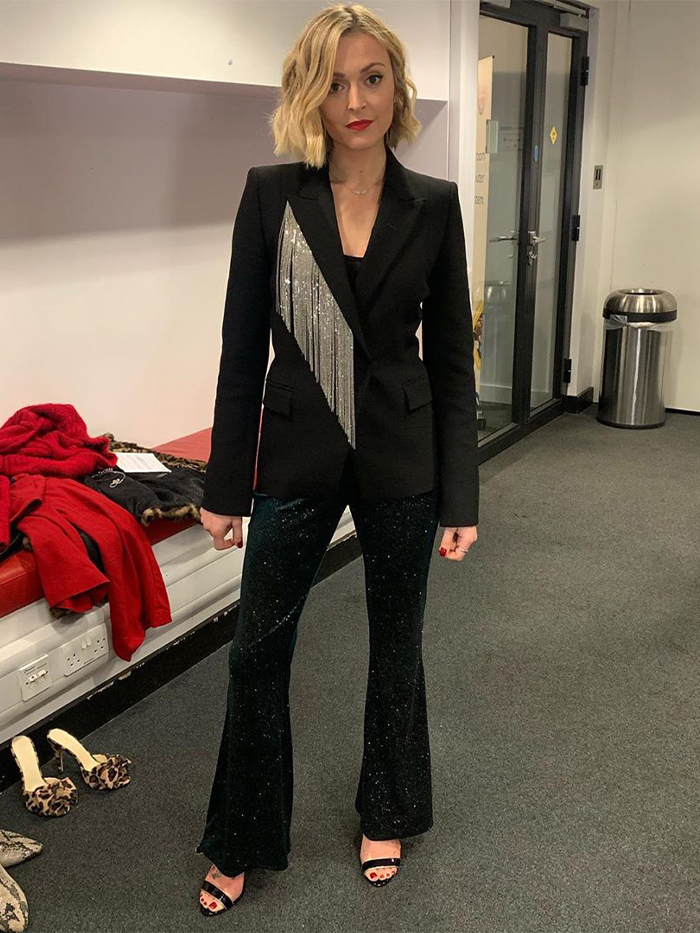 Fearne Cotton: Blazer and flared trousers