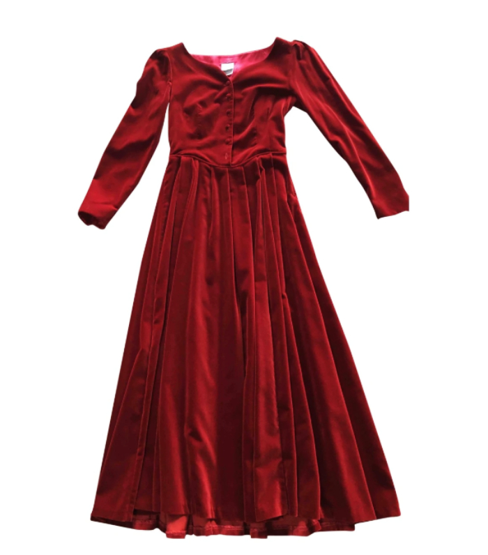 laura ashley red velvet dress