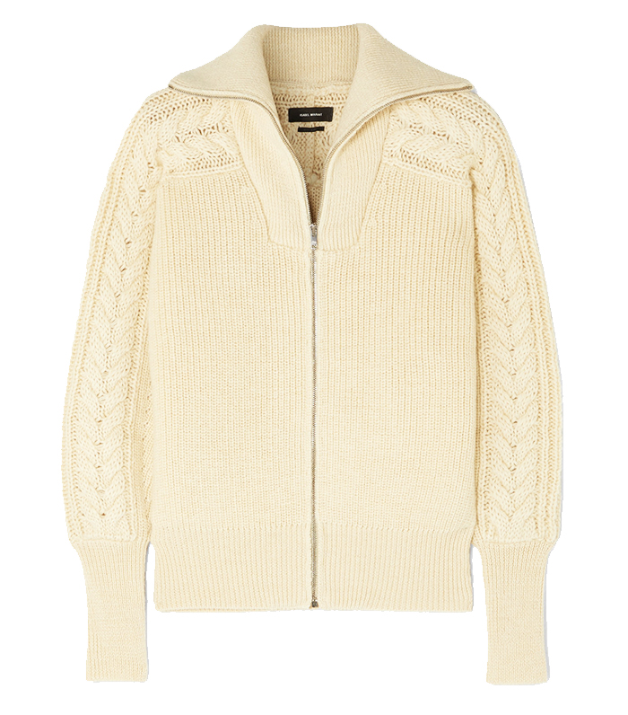 Isabel Marant Lenz Cable-Knit Alpaca and Wool-Blend Cardigan