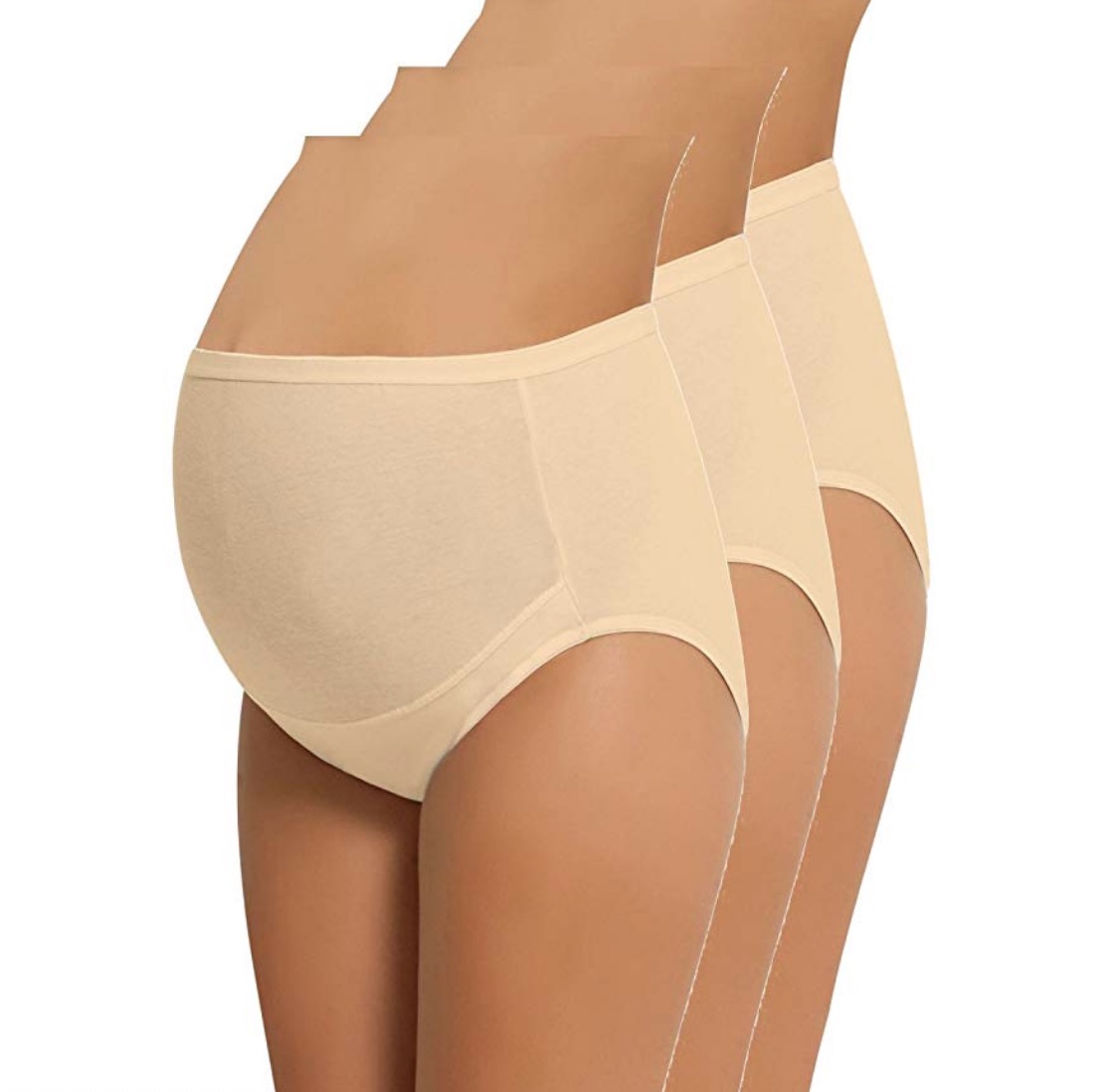 Glampunch Women’s Cotton Maternity Panties Under the Bump Brief Pregnancy Postpartum Underwear Multi-Pack 