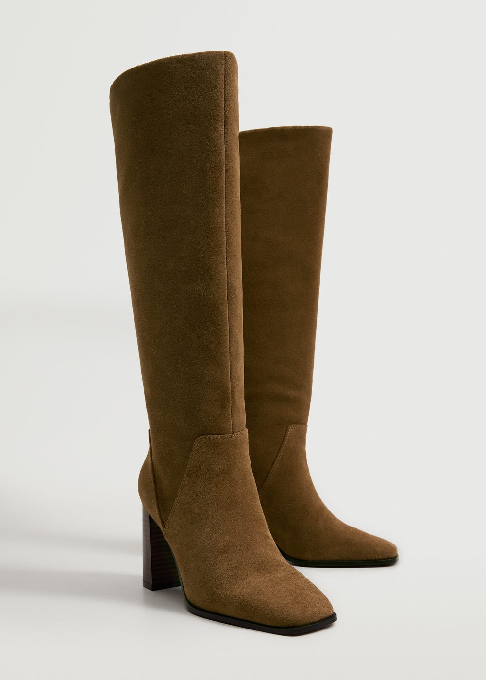 Mango Leather Boots With Tall Leg