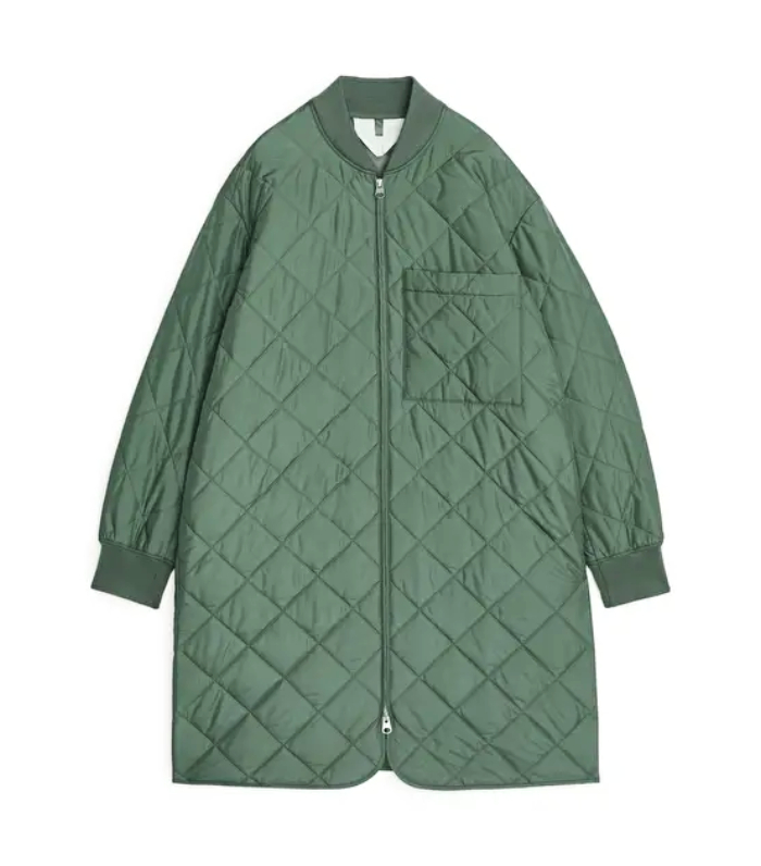 Arket Quilted Long Jacket