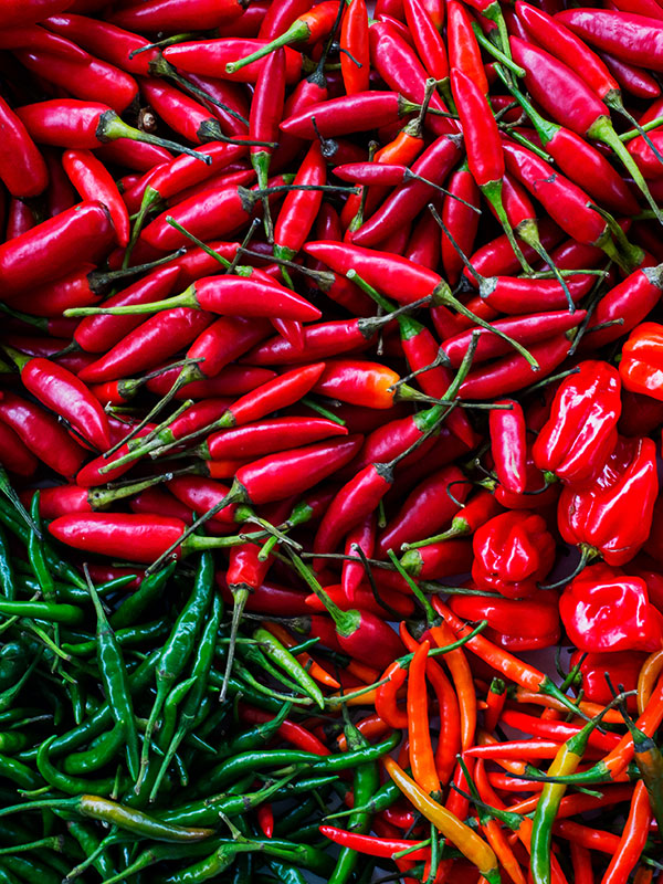 Alimentos que podem causar refluxo ácido: pimentas