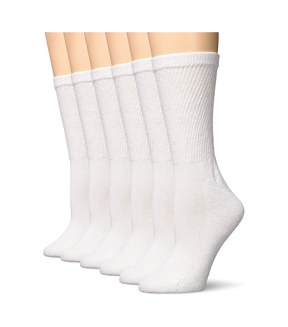 Hanes Comfort Blend Crew Sock 6 Pack