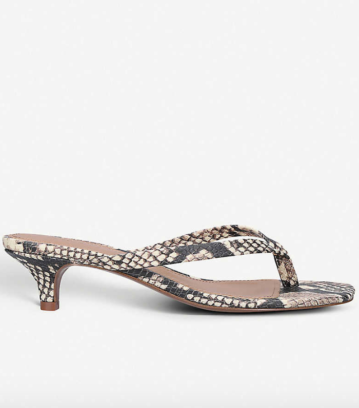Who What Wear Siena Snakeskin-Effect Faux-Leather Sandals