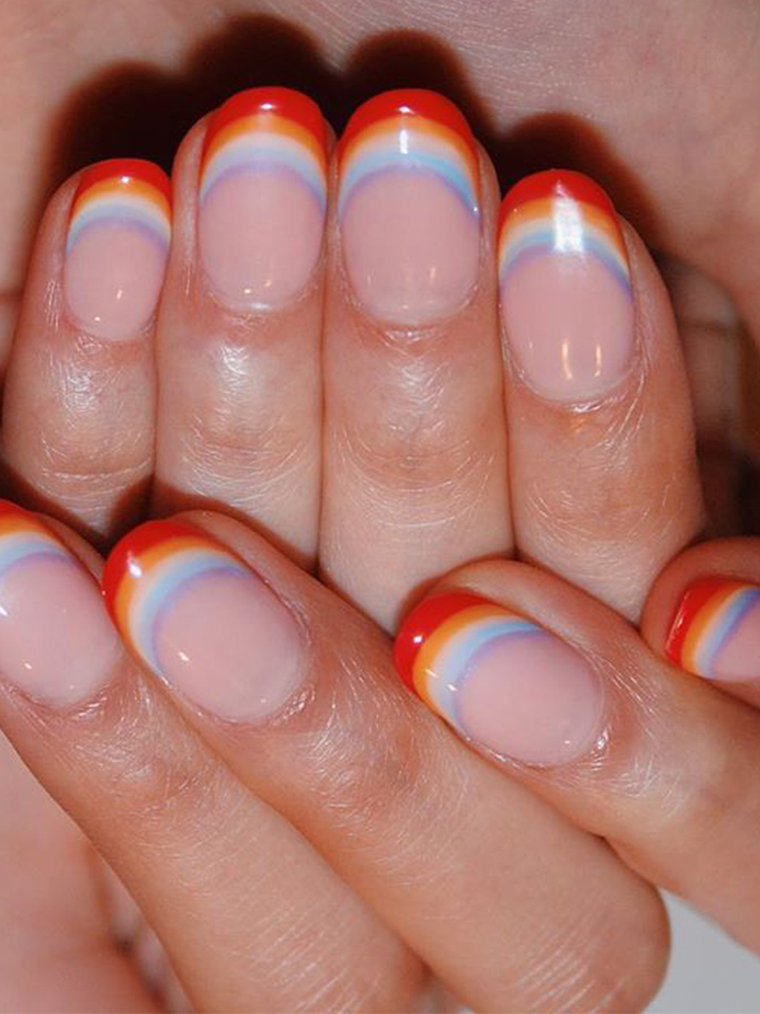Nail Art Ideas: Rainbow tips
