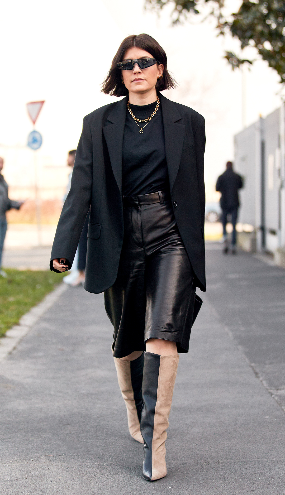 Leather Bermuda Shorts Trend Street Style
