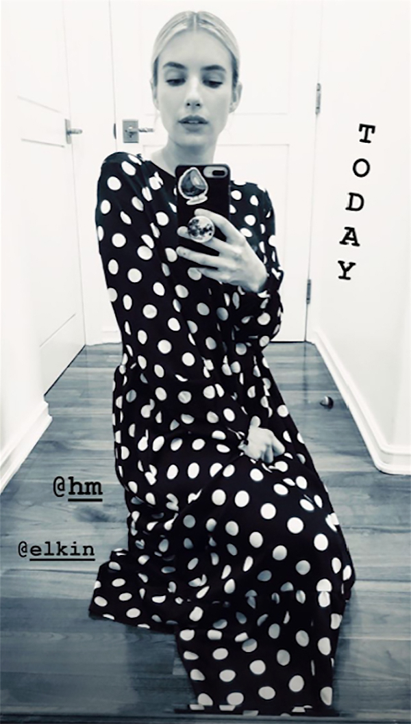 h&m black and white polka dot dress